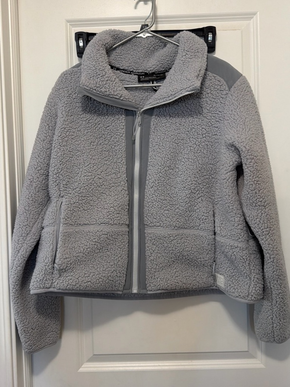 Under Armour Women's Gray Sherpa Fleece Zip-Up Jacket